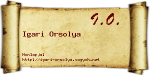 Igari Orsolya névjegykártya